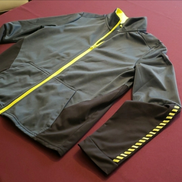 Athletic Works Boys XL 2XL Full Zip Lightweight Sweatshirt Jacket Grey Yellow - Picture 3 of 8